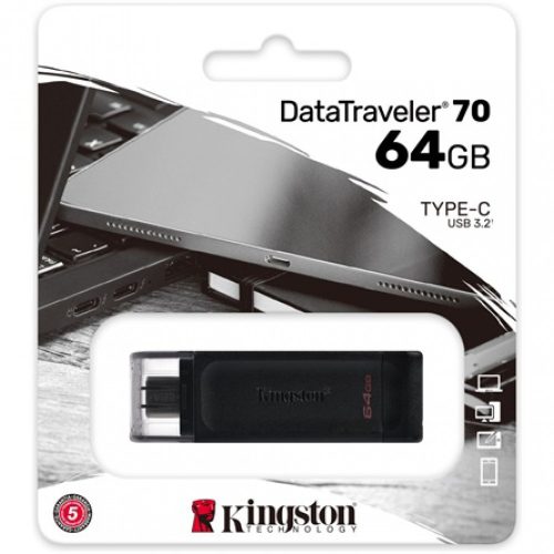 Kingston 64 GB Data Traveler 70 USB-C 3.2, pendriv, KINGSTON-DT70-64GB