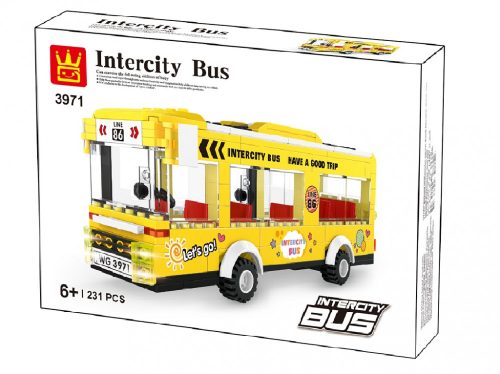 WANGE® 3971 | lego-kompatibilis építőjáték | 231 db építőkocka | Intercity sárga busz