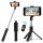 Prémium selfie bot, 19 - 70 cm, 270°-ban forgatható, exponáló gombbal, bluetooth-os, v4.0, tripod állvány funkció, fekete, AF15 utángyártott